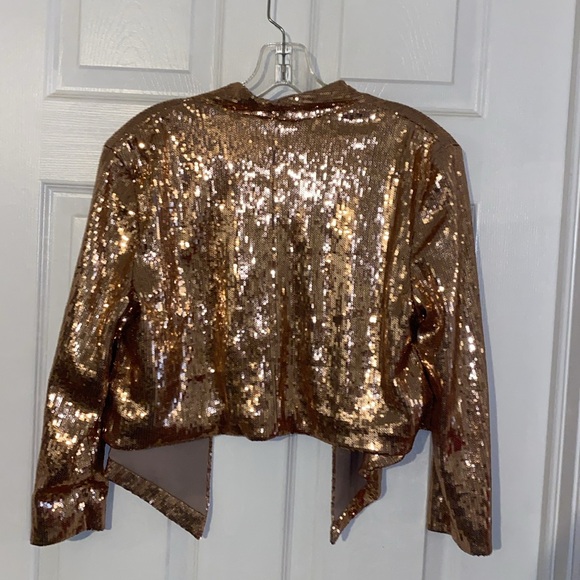 Kardashian Kollection Cropped Rose Gold Blazer - Picture 6 of 7